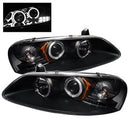 ( Spyder ) - Projector Headlights - LED Halo - LED ( Replaceable LEDs ) - Black - High H1 (Included) - Low H1 (Included)