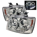( Spyder ) - Projector Headlights - LED Halo - LED ( Replaceable LEDs ) - Chrome - High H1 (Included) - Low H1 (Included)