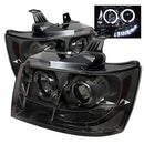 ( Spyder ) - Projector Headlights - LED Halo - LED ( Replaceable LEDs ) - Smoke - High H1 (Included) - Low H1 (Included)