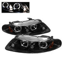 ( Spyder ) - Projector Headlights - LED Halo - LED ( Replaceable LEDs ) - Black - High H1 (Included) - Low H1 (Included)