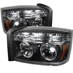 ( Spyder ) - Projector Headlights - LED Halo - Black - High H1 (Included) - Low H1 (Included)