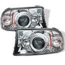 ( Spyder ) - 1PC Projector Headlights - LED Halo - LED ( Replaceable LEDs ) - Chrome - High H1 (Included) - Low H1 (Included)