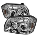 ( Spyder ) - Projector Headlights - LED Halo - LED ( Replaceable LEDs ) - Chrome - High H1 (Included) - Low 9006 (Not Included)
