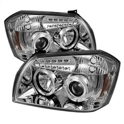 ( Spyder ) - Projector Headlights - LED Halo - LED ( Replaceable LEDs ) - Chrome - High H1 (Included) - Low 9006 (Not Included)