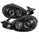 ( Spyder ) - Projector Headlights - LED Halo - LED ( Replaceable LEDs ) - Black - High H1 (Included) - Low H1 (Included)