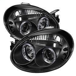 ( Spyder ) - Projector Headlights - LED Halo - LED ( Replaceable LEDs ) - Black - High H1 (Included) - Low H1 (Included)