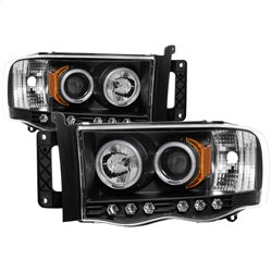( Spyder ) - Projector Headlights - CCFL Halo - LED ( Replaceable LEDs ) - Black - High H1 (Included) - Low H1 (Included)