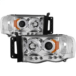 ( Spyder ) - Projector Headlights - CCFL Halo - LED ( Replaceable LEDs ) - Chrome - High H1 (Included) - Low H1 (Included)