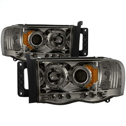 ( Spyder ) - Projector Headlights - LED Halo - LED ( Replaceable LEDs ) - Smoke - High H1 (Included) - Low H1 (Included)