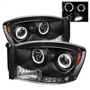 ( Spyder ) - Projector Headlights - LED Halo - LED ( Replaceable LEDs ) - Black - High H1 (Included) - Low H1 (Included)