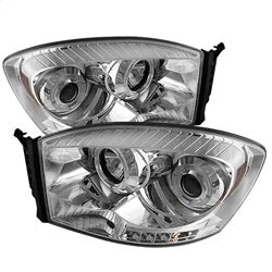 ( Spyder ) - Projector Headlights - LED Halo - LED ( Replaceable LEDs ) - Chrome - High H1 (Included) - Low H1 (Included)