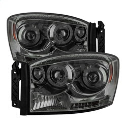( Spyder ) - Projector Headlights - LED Halo - LED ( Replaceable LEDs ) - Smoke - High H1 (Included) - Low H1 (Included)