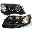 ( Spyder ) - LED Halo - Amber Reflector - LED ( Replaceable LEDs ) - Black - High 9005 (Included) - Low H3 (Included)