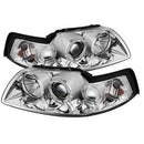 ( Spyder ) - Projector Headlights - LED Halo - Chrome - High H1 (Included) - Low H1 (Included)