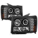 ( Spyder ) - Projector Headlights - LED Halo- LED ( Replaceable LEDs ) - Black - High H1 (Included) - Low H1 (Included)