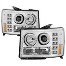 ( Spyder ) - Projector Headlights - LED Halo- LED ( Replaceable LEDs ) - Chrome - High H1 (Included) - Low H1 (Included)