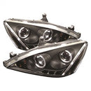 ( Spyder ) - Projector Headlights - LED Halo - Amber Reflector - LED - Black