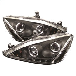 ( Spyder ) - Projector Headlights - LED Halo - Amber Reflector - LED - Black