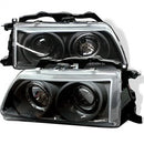 ( Spyder ) - Projector Headlights - LED Halo - Black - High H1 (Included) - Low H1 (Included)