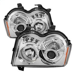 ( Spyder ) - Projector Headlights - LED Halo - LED ( Replaceable LEDs ) - Chrome - High H1 (Included) - Low 9006 (Not Included)