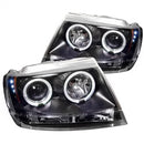 ( Spyder ) - Projector Headlights - LED Halo - LED ( Replaceable LEDs ) - Black - High 9005 (Not Included) - Low 9006 (Not Included)