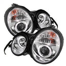 ( Spyder ) - Projector Headlights - LED Halo - Chrome - High H1 (Included) - Low H7 (Included)
