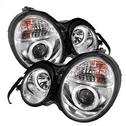( Spyder ) - Projector Headlights - LED Halo - Chrome - High H1 (Included) - Low H7 (Included)