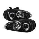 ( Spyder ) - Projector Headlights - LED Halo - LED ( Replaceable LEDs ) - Black - High H1 (Included) - Low H1 (Included)