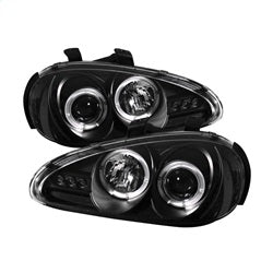( Spyder ) - Projector Headlights - LED Halo - LED ( Replaceable LEDs ) - Black - High H1 (Included) - Low H1 (Included)