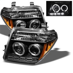 ( Spyder ) - Projector Headlights - LED Halo - LED ( Replaceable LEDs ) - Black - High H1 (Included) - Low H1 (Included)
