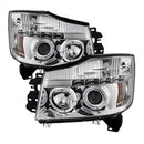 ( Spyder ) - Projector Headlights - LED Halo - LED ( Replaceable LEDs ) - Chrome - High H1 (Included) - Low 9006 (Not Included)