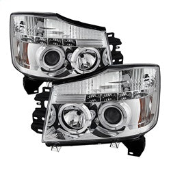 ( Spyder ) - Projector Headlights - LED Halo - LED ( Replaceable LEDs ) - Chrome - High H1 (Included) - Low 9006 (Not Included)