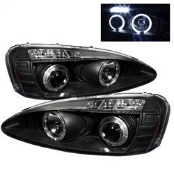 ( Spyder ) - Projector Headlights - LED Halo - LED ( Replaceable LEDs ) - Black - High H1 (Included) - Low H1 (Included)