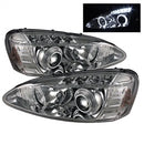 ( Spyder ) - Projector Headlights - LED Halo - LED ( Replaceable LEDs ) - Chrome - High H1 (Included) - Low H1 (Included)