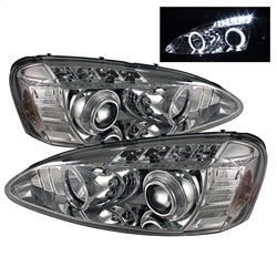 ( Spyder ) - Projector Headlights - LED Halo - LED ( Replaceable LEDs ) - Chrome - High H1 (Included) - Low H1 (Included)