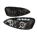 ( Spyder ) - Projector Headlights - LED Halo - LED ( Replaceable LEDs ) - Smoke - High H1 (Included) - Low H1 (Included)
