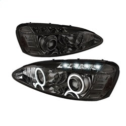 ( Spyder ) - Projector Headlights - LED Halo - LED ( Replaceable LEDs ) - Smoke - High H1 (Included) - Low H1 (Included)