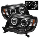( Spyder ) - Projector Headlights - LED Halo - LED ( Replaceable LEDs ) - Black - High H1 (Included) - Low H1 (Included)