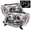 ( Spyder ) - Projector Headlights - LED Halo - LED ( Replaceable LEDs ) - Chrome - High H1 (Included) - Low H1 (Included)