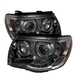 ( Spyder ) - Projector Headlights - LED Halo - LED ( Replaceable LEDs ) - Smoke - High H1 (Included) - Low H1 (Included)