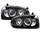 ( Spyder ) - Projector Headlights - LED Halo - Black - High H1 (Included) - Low H1 (Included)