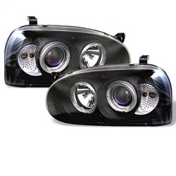 ( Spyder ) - Projector Headlights - LED Halo - Black - High H1 (Included) - Low H1 (Included)