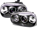 ( Spyder ) - Projector Headlights - LED Halo - Black - High H1 (Included) - Low H1 (Included)