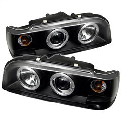 ( Spyder ) - Projector Headlights - LED Halo - Black - High H1 (Included) - Low H1 (Included)