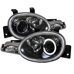( Spyder ) - Projector Headlights - LED Halo - Black - High H1 (Included) - Low H1 (Included)