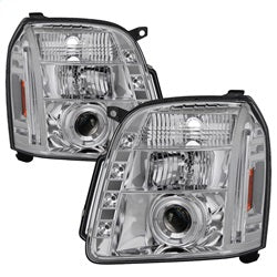 ( Spyder ) - Projector Headlights - LED Halo - LED ( Replaceable LEDs ) - Chrome - High H1 (Included) - Low H1 (Included)