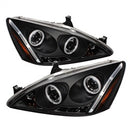 ( Spyder ) - Projector Headlights - CCFL Halo - LED ( Replaceable LEDs ) - Black - High H1 (Included) - Low H1 (Included)