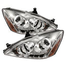 ( Spyder ) - Projector Headlights - CCFL Halo - LED ( Replaceable LEDs ) - Chrome - High H1 (Included) - Low H1 (Included)