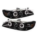 ( Spyder ) - 1PC Projector Headlights - CCFL Halo - Black - High H1 (Included) - Low H1 (Included)