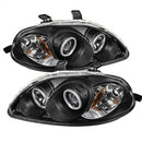 ( Spyder ) - Projector Headlights - CCFL Halo - Black - High H1 (Included) - Low H1 (Included)
